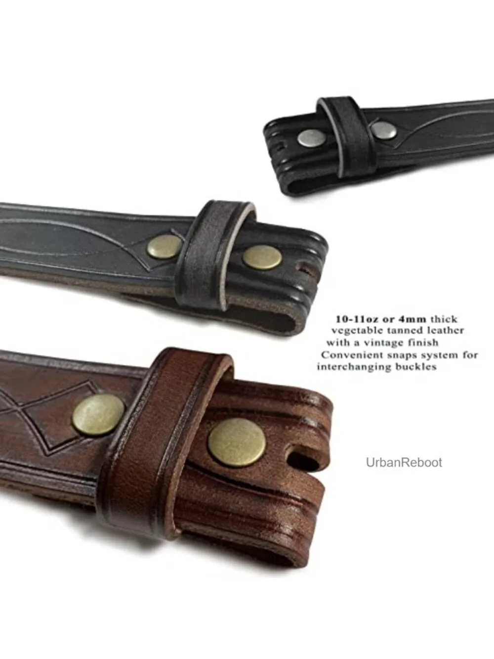 Genuine Full Grain Leather Western Engraved Tooled Belt 1.5